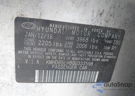 2016 Hyundai Elantra Gt from USA, damaged, VIN KMHD35LH8GU333598